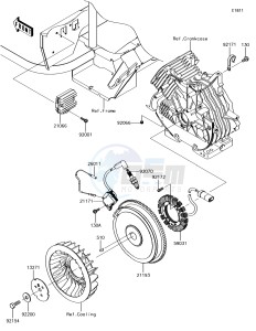 MULE SX 4x4 KAF400HJF EU drawing Generator/Ignition Coil