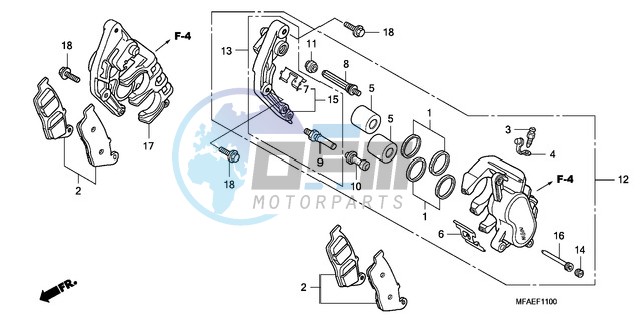 FRONT BRAKE CALIPER (CBF1000)