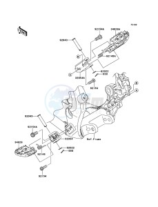 KX450F KX450FCF EU drawing Footrests