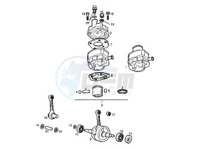 SENDA SM X-TREM - 50 cc drawing CRANKSHAFT-CYLINDER