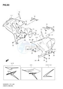 GSX650F (E21) Katana drawing UNDER COWLING (GSX650FUL1 E21)