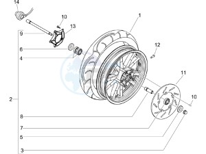 Beverly 125 drawing Front wheel