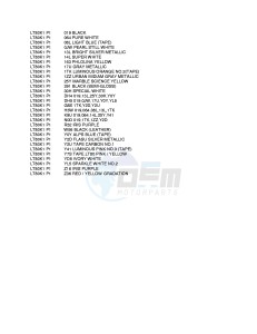 LT80 (P1) drawing * COLOR CHART *