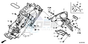 CBR500RF CBR500R UK - (E) drawing REAR FENDER