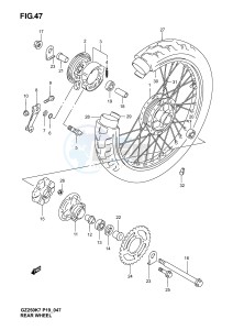 GZ250 (P19) drawing REAR WHEEL (MODEL K3 K4)