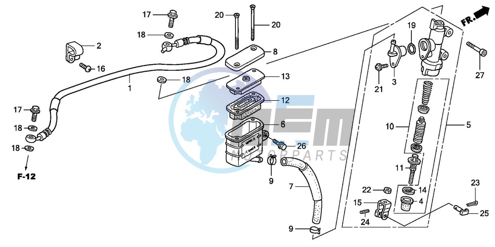 RR. BRAKE MASTER CYLINDER