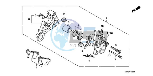 REAR BRAKE CALIPER (CB600F/F3)