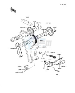 KZ 1000 R [EDDIE LAWSON REPLICA] (R1-R2) [EDDIE LAWSON REPLICA] drawing CAMSHAFTS_CHAIN_TENSIONER