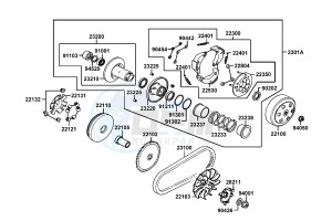 AGILITY DELIVER 50cc drawing Driven Pulley