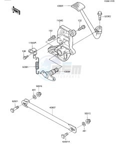 ZN 1100 B [LTD SHAFT] (B1-B2) [LTD SHAFT] drawing BRAKE PEDAL_TORQUE LINK