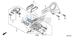 CB1000RE CB1000R E drawing REAR BRAKE CALIPER (CB1000R)