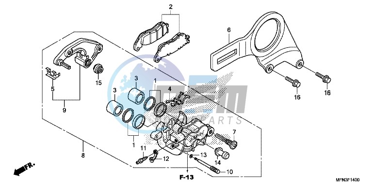 REAR BRAKE CALIPER (CB1000R)