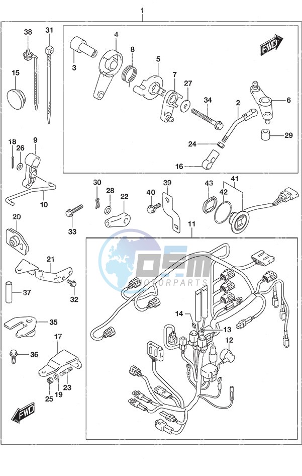 Opt: Remote Control Parts - Tiller Handle w/Power Tilt