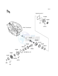 KVF 650 D ([BRUTE FORCE 650 4X4] (D6F-D9F) D8F drawing FRONT BEVEL GEAR