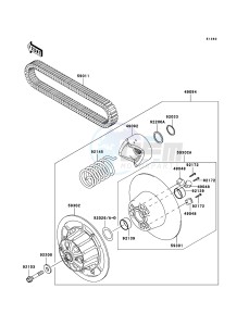 MULE 3010 TRANS 4x4 DIESEL KAF950E8F EU drawing Driven Converter/Drive Belt