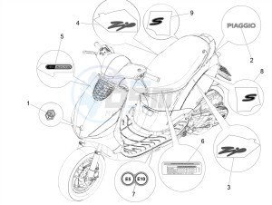 ZIP 50 4T 25 KMH NOABS E4 25kmh (EMEA) drawing Plates - Emblems