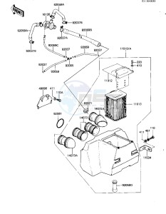 KZ 550 D [GPZ] (D1) [GPZ] drawing AIR CLEANER