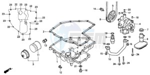 CB1000F drawing OIL PAN/OIL PUMP