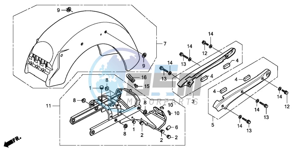 REAR FENDER/GRAB RAIL