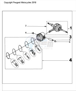 DJANGO 50 4T SPORT drawing CRANKSHAFT AND PISTON