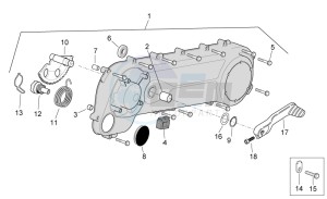 Scarabeo 50 2t e2 (eng. piaggio) drawing Transmission cover