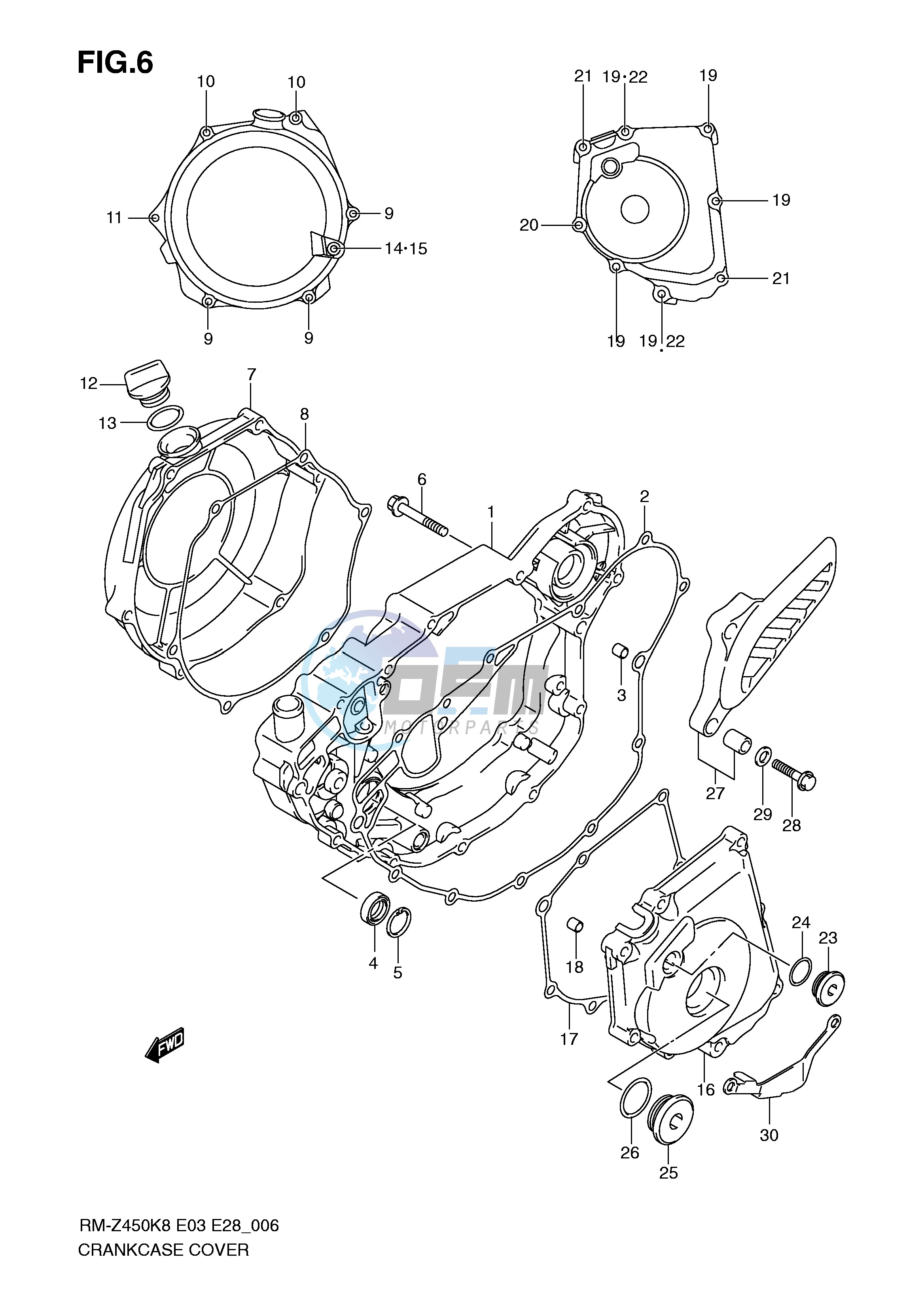 CRANKCASE COVER (RM-Z450K8 K9 L0)