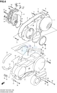 AN400 (E3-E28) Burgman drawing CRANKCASE COVER (MODEL K7 K8)