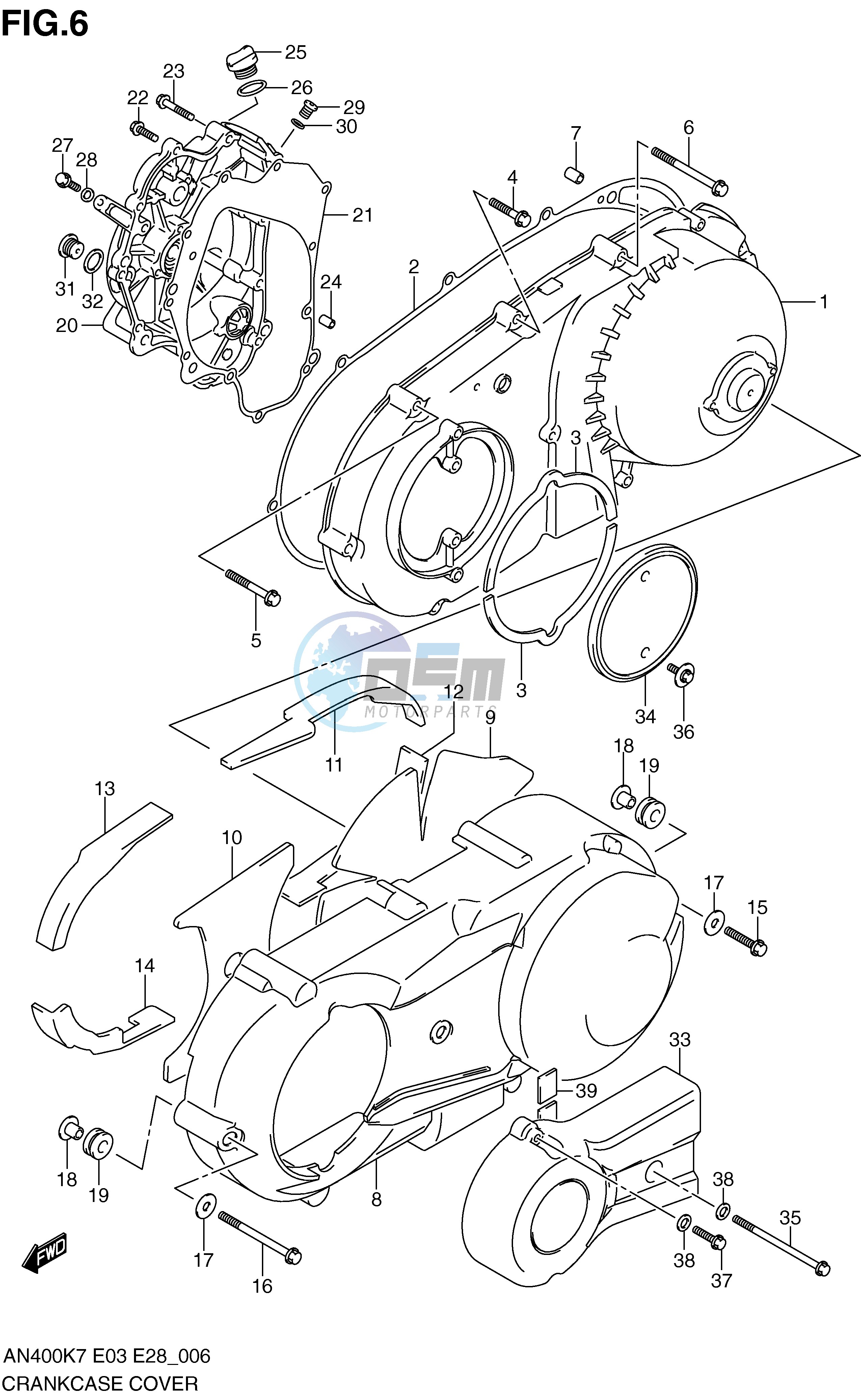 CRANKCASE COVER (MODEL K7 K8)