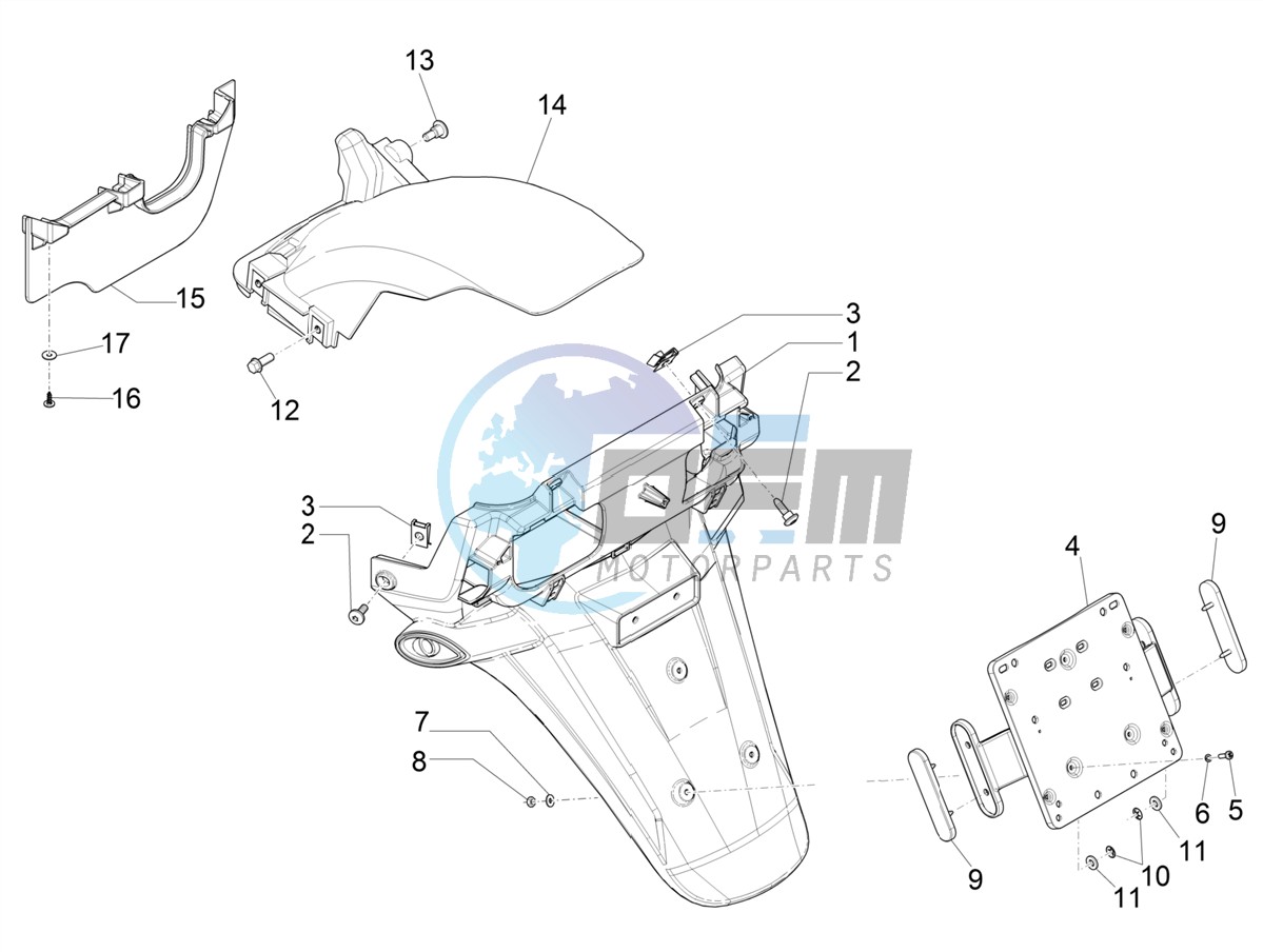 Rear cover - Splash guard