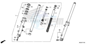 CB500FAD CB500F ABS Continue » UK - (E) drawing FRONT FORK