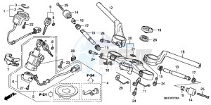 VFR1200FDD VFR1200F Dual Clutch UK - (E) drawing HANDLE PIPE/ TOP BRIDGE