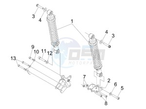 X7 250 ie Euro 3 drawing Rear suspension - Shock absorbers