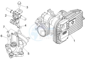 MP3 400 ie (USA) USA drawing Throttle body - Injector - Union pipe