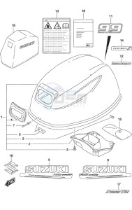 DF 20A drawing Engine Cover - w/Power Tilt