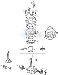 RCR 50 drawing Crankshaft assy-cylinder and piston