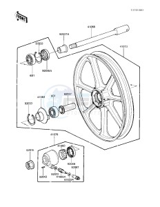 KZ 750 F [LTD SHAFT] (F1) [LTD SHAFT] drawing FRONT WHEEL_HUB