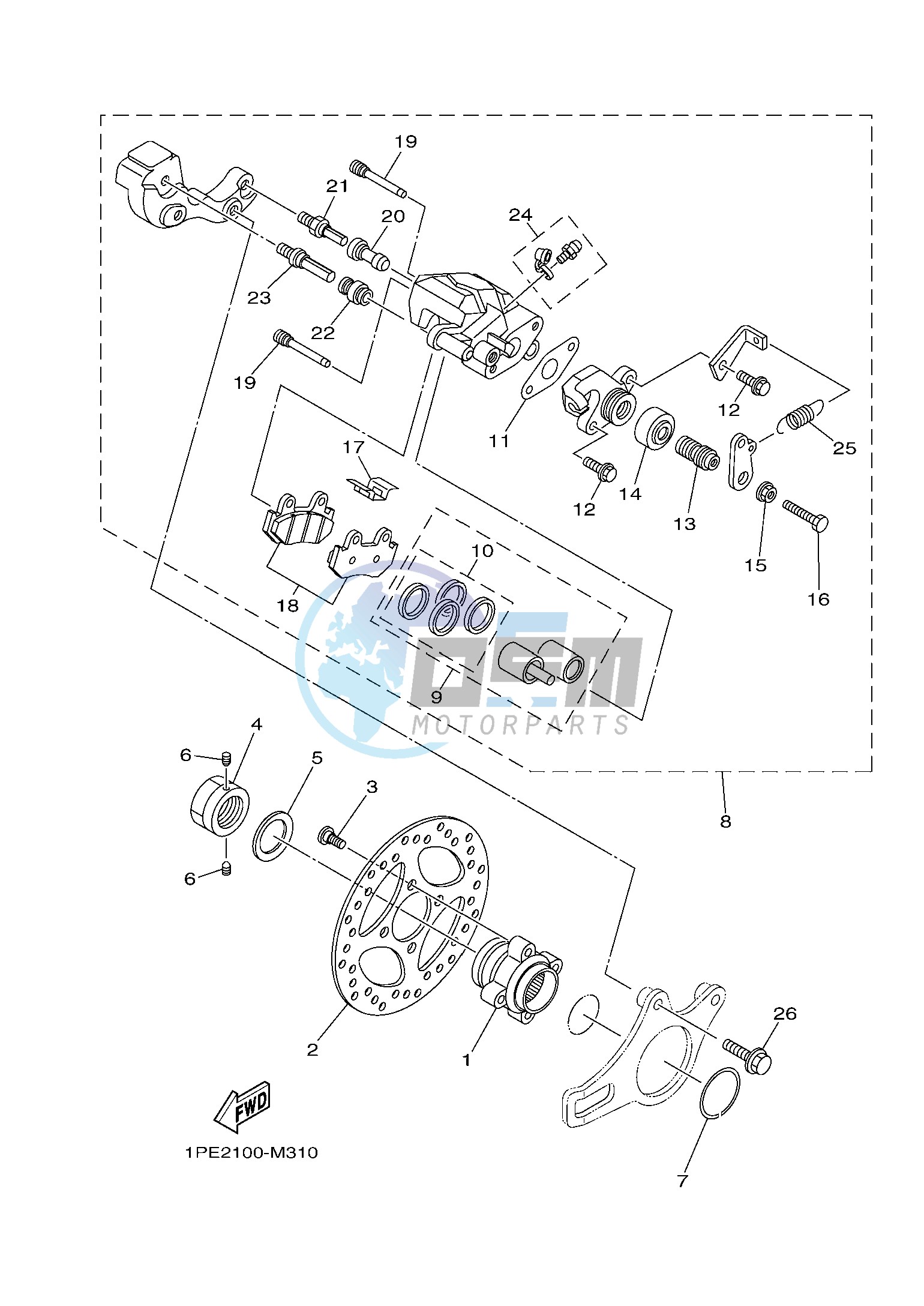 REAR BRAKE CALIPER