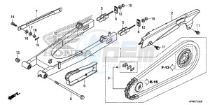 GLR1251WHF CB125F UK - (E) drawing SWINGARM/CHAIN CASE