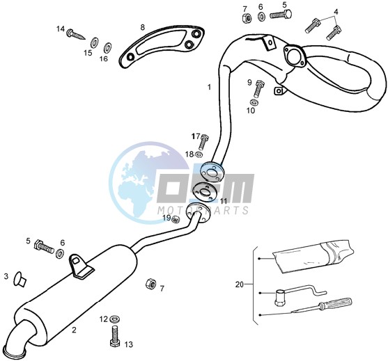 Exhaust pipe and muffler