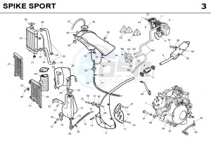 SPIKE SPORT 50 drawing EXHAUST,RADIATOR,TANK, AIRFILTER