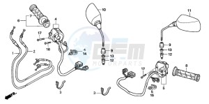 NSS250X FORZA X drawing SWITCH/CABLE/MIRROR (NSS250EX)