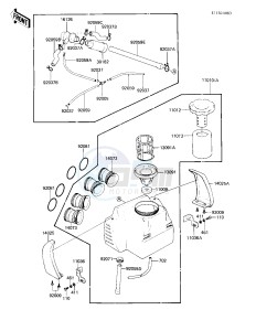 KZ 750 F [LTD SHAFT] (F1) [LTD SHAFT] drawing AIR CLEANER