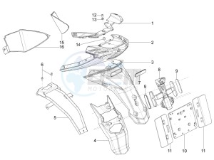 SR Motard 125 4t e3 drawing Rear cover - Splash guard