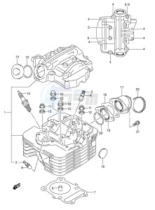 LT-Z250 (E28-E33) drawing CYLINDER HEAD