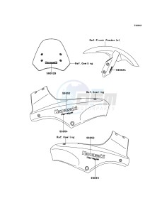 VERSYS KLE650B8F GB XX (EU ME A(FRICA) drawing Decals(Green)(Orange)(Gray)