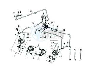 TRACKRUNNER 180 drawing VOORBRAKE CALIPER / BRAKE LEVER /BRAKE LINES