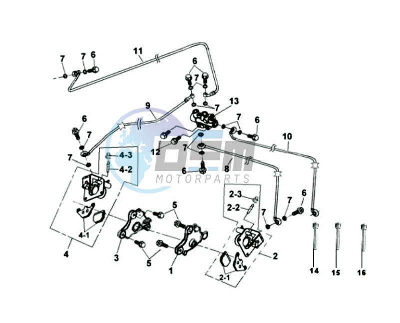 VOORBRAKE CALIPER / BRAKE LEVER /BRAKE LINES