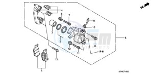 SH300A9 UK - (E / ABS MKH TBX) drawing REAR BRAKE CALIPER