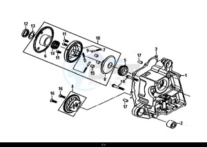 FIDDLE III 50 (XA05W5-EU) (L8-M0) drawing R CRANK CASE-OIL PUMP ASSY