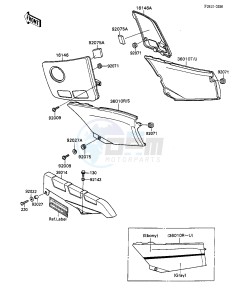 ZX 600 [NINJA 600R] (C3-C7) [NINJA 600R] drawing SIDE COVERS_CHAIN COVER